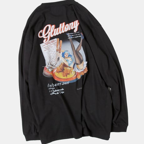 GLUTTONY  LONG T-shirt【BLACK】