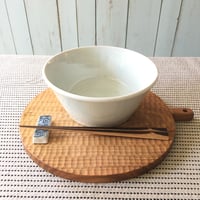 五十嵐元次　白磁　6寸切立鉢