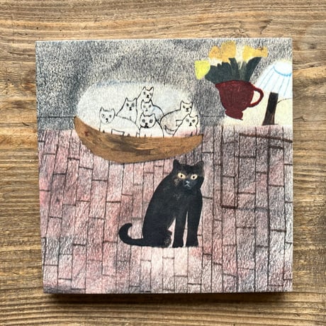 Laura Carlin tile  "Cat basket"