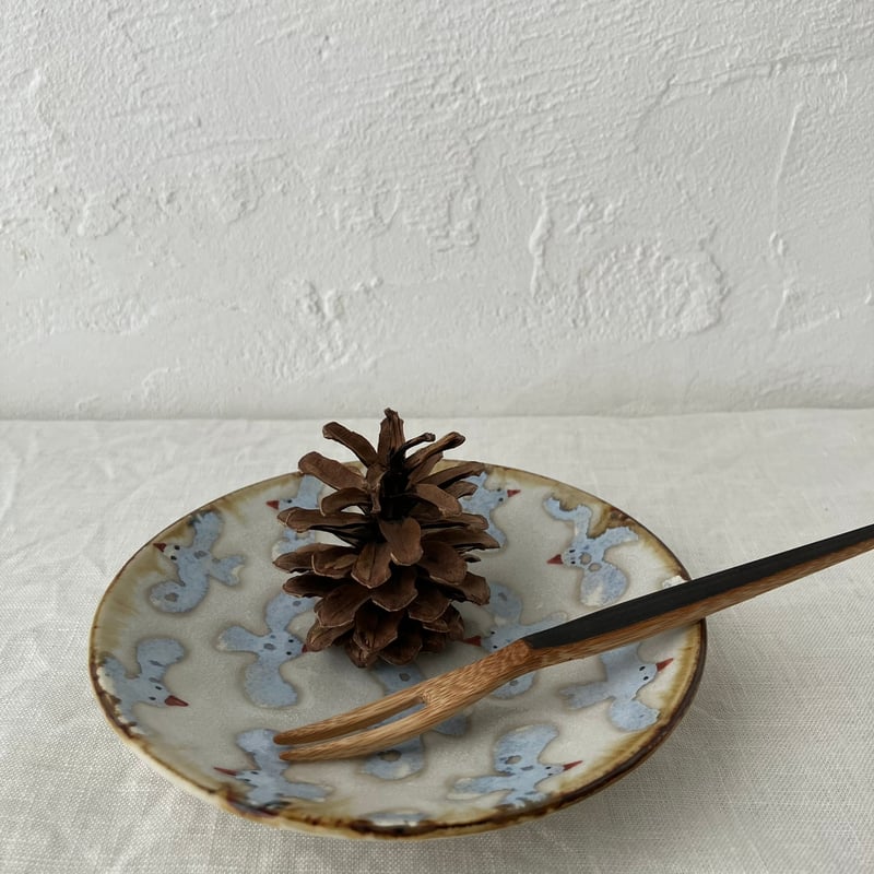 橋本美貴子 プレート S 鳥 (blue grey) | 黄色い鳥器店