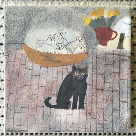 Laura Carlin tile  "Cat basket"