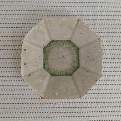 粕谷修朗　灰釉 八角皿(小)