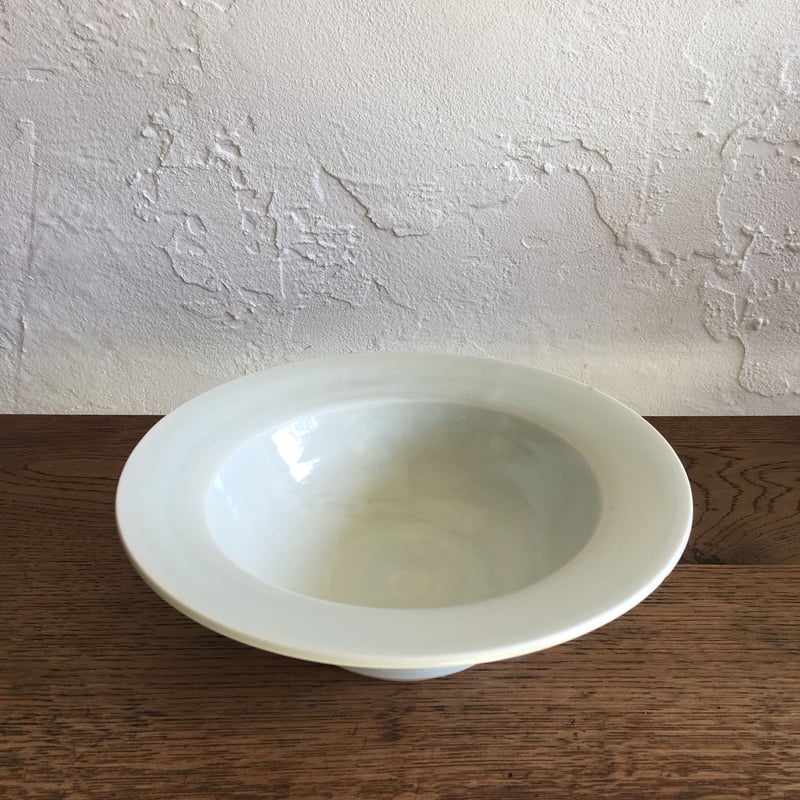 五十嵐元次 白磁 7寸リム鉢 | 黄色い鳥器店