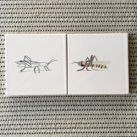 Laura Carlin tiles   "Animals"   GRASSHOPPERS