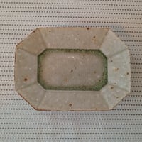粕谷修朗　灰釉 八角皿(中)
