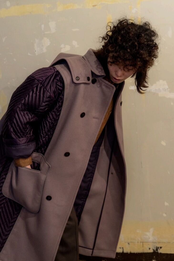 QUWAGI / Wool trench coat ( Purple 、Black ) |...
