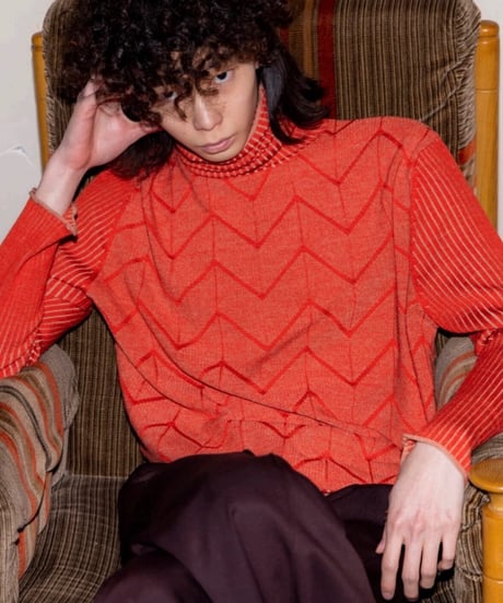 QUWAGI  / Turtleneck knit ( Tigerlily、Purple )