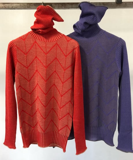 QUWAGI  / Turtleneck knit ( Tigerlily、Purple )