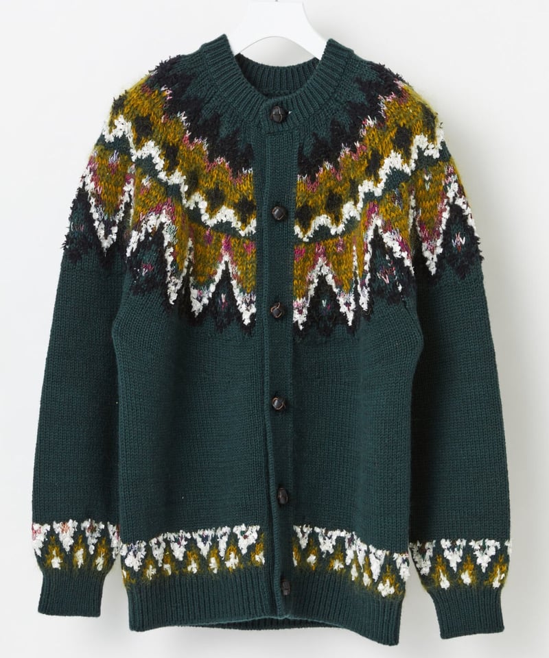 COOHEM / KOHEN NORDIC KNIT CARDIGAN ( 52GREEN )...