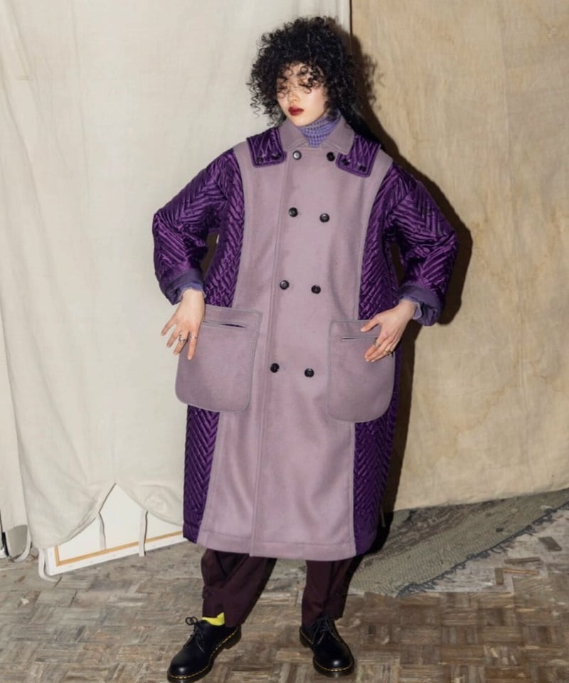 QUWAGI / Wool trench coat ( Purple 、Black ) |