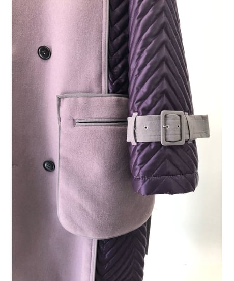 QUWAGI  / Wool trench coat ( Purple 、Black  )