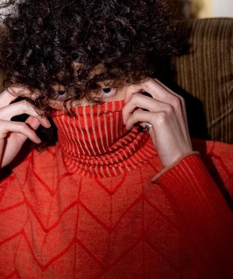 QUWAGI  / Turtleneck knit ( Tigerlily、Purple )