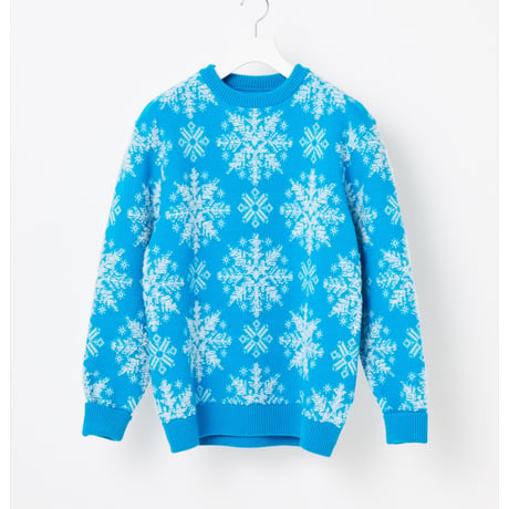 COOHEM / MEN_3D JACQUARD SWEATER ( BLUE )