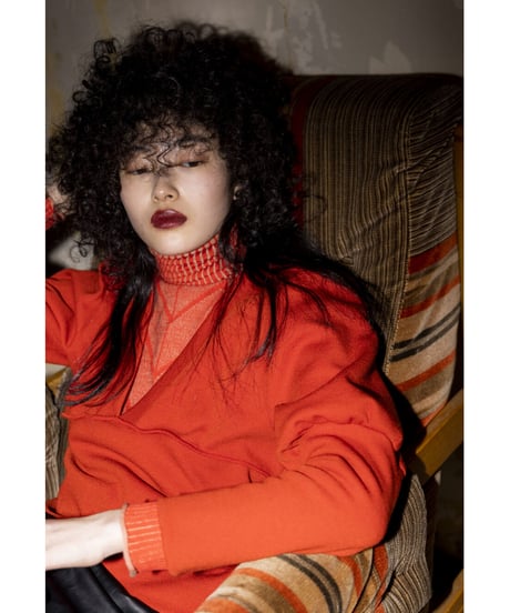 QUWAGI  / Turtleneck knit ( Tigerlily、Purple )