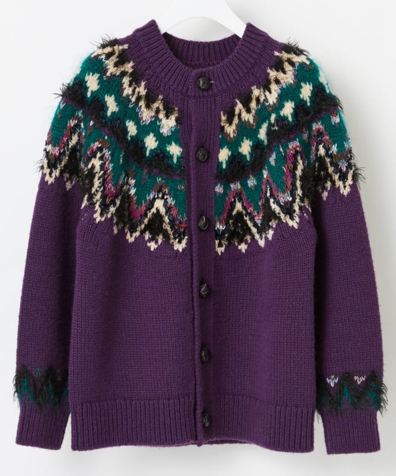 COOHEM / KOHEN NORDIC KNIT CARDIGAN ( 34PURPLE