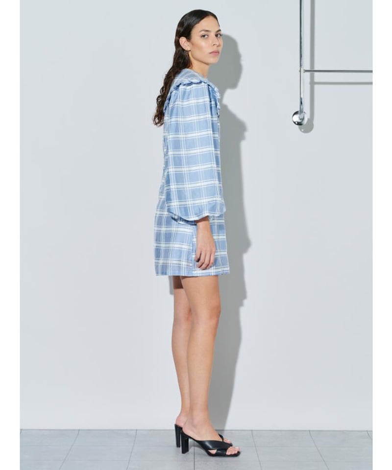 GHOSPELL Tidal Check Mini Dress ANOCOLOE