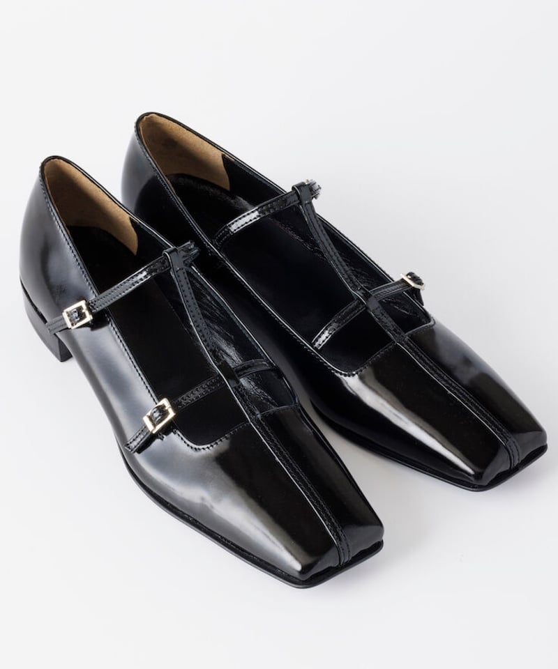FETICO / DOUBLE STRAP SQUARE PUMPS ( PATENT BLA...