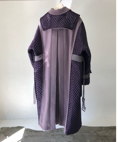 QUWAGI  / Wool trench coat ( Purple 、Black  )