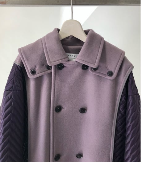 QUWAGI  / Wool trench coat ( Purple 、Black  )