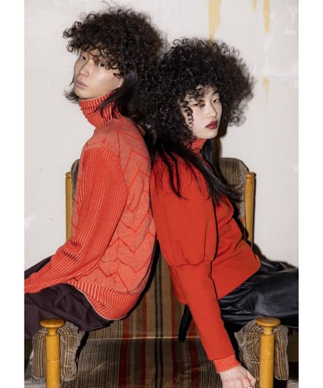 QUWAGI  / Turtleneck knit ( Tigerlily、Purple )