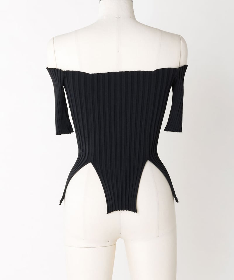 【最終値下げ】FETICO RIB KNIT SLIT DRESS FETICO / RIB KNIT SLIT TOP ( BLACK ) | ANOCOLOE