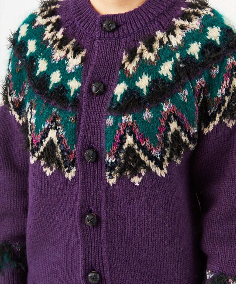 COOHEM / KOHEN NORDIC KNIT CARDIGAN ( 34PURPLE