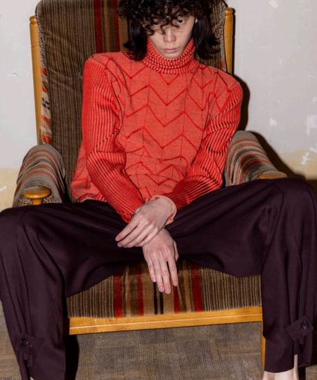 QUWAGI  / Turtleneck knit ( Tigerlily、Purple )