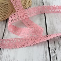 ・SALE・　カラーコットントーションレース【2113】　2ｍ　ピンク