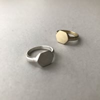 Hexagon Signet Ring　＜シルバー/真鍮＞