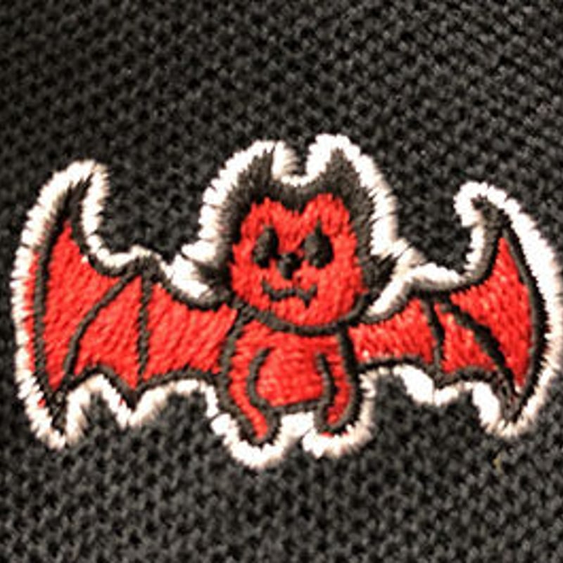 バットマン刺繍ポロシャツ レッド レッドバッド君 刺繍入りラインポロシャツ | RED BAT
