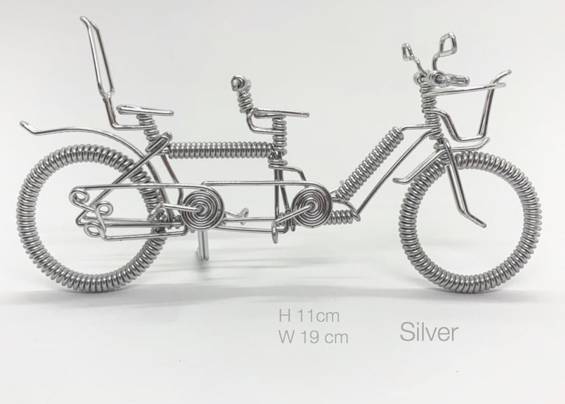細密な金属製　ミニ　タンデム自転車 針金細工 二人乗り自転車 | Happy Bicycle