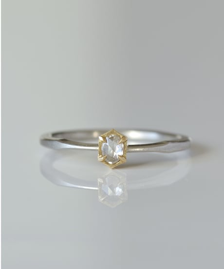 One of kind / Rosecut Diamond Ring ＜PT950/K18YG＞ -RR084C
