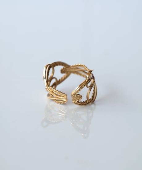 YARN cuff ring - Ⅱ ＜K18YG＞