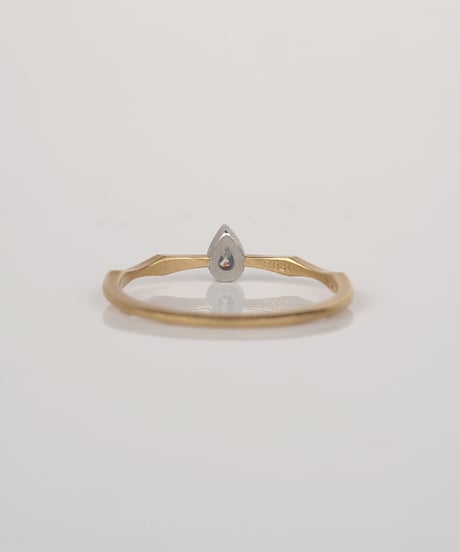 【 FANCY WHITE 】One of kind / Natural Diamond Ring ＜K18YG/Pt＞ - RW081YGPT