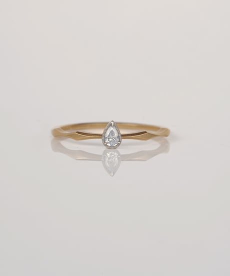 【 FANCY WHITE 】One of kind / Natural Diamond Ring ＜K18YG/Pt＞ - RW081YGPT