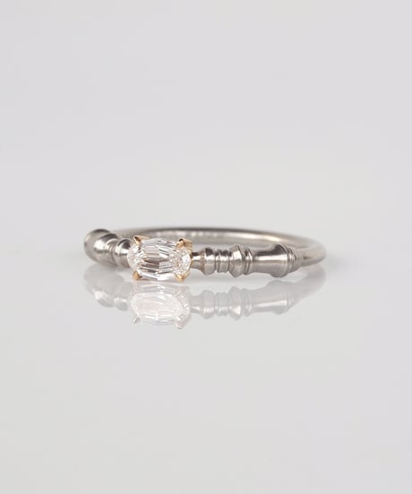 【 D / VS2 】One of kind / Natural Diamond Ring ＜Pt/K18YG＞ - R308PTYG