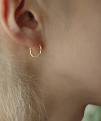 Twist Earrings - circle ＜K18YG＞