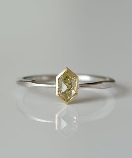 One of a kind / Diamond Ring ＜K18YG,PT950＞ - R456C