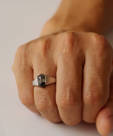 One of kind / Black Diamond ring ＜Pt＞ - R3152PT
