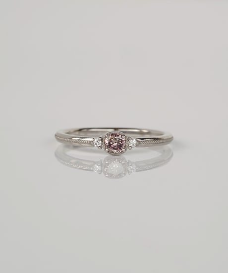 【FANCY DEEP BROWNISH PURPLE PINK】One of kind / Natural Diamond Ring ＜Pt＞ - R166PT