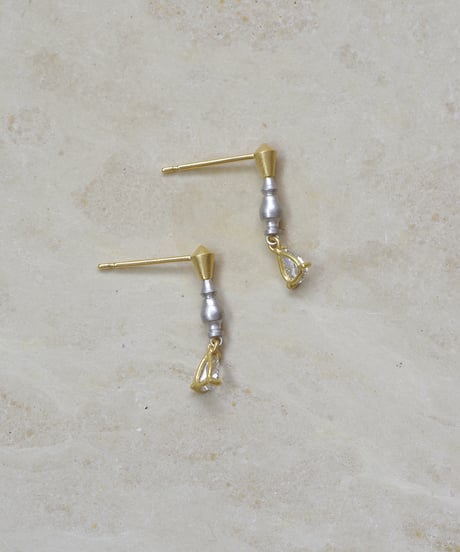 One of a kind / Natural DIAMOND earrings ＜K18YG/Pt＞ - SD-E361YGPT