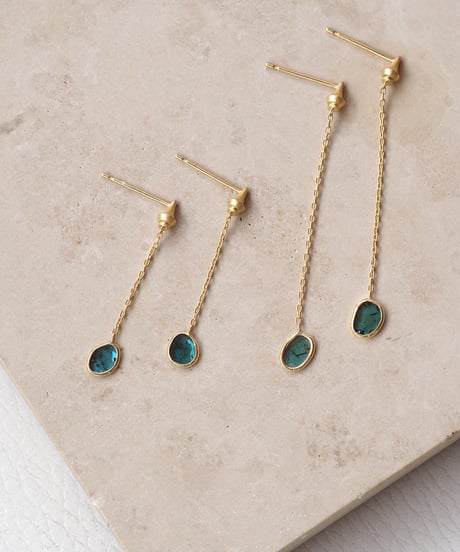 One of a kind / Slice DIAMOND earrings ＜K18YG＞ - ESLDIAB/M