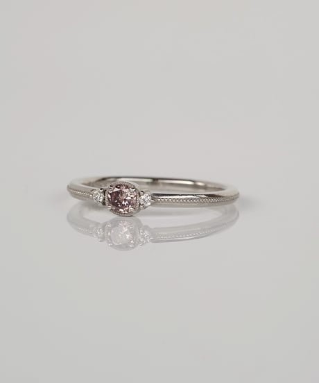 【FANCY DEEP BROWNISH PURPLE PINK】One of kind / Natural Diamond Ring ＜Pt＞ - R166PT