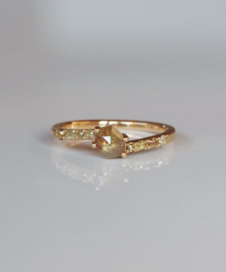 One of kind / Natural Diamond Ring ＜K18YG＞ -R520YG