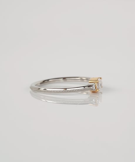 【 D / VS2 】One of kind / Natural Diamond Ring ＜Pt/K18YG＞ - R303PTYG