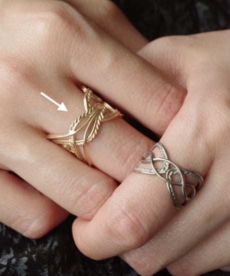 YARN cuff ring - Ⅱ ＜K18YG＞