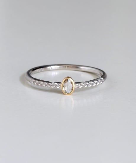 One of kind / Rosecut Diamond Ring ＜PT950/K18YG＞ -RR085C
