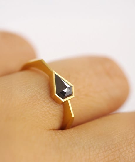 One of kind / Black Diamond ring ＜K18YG＞ - R597YG