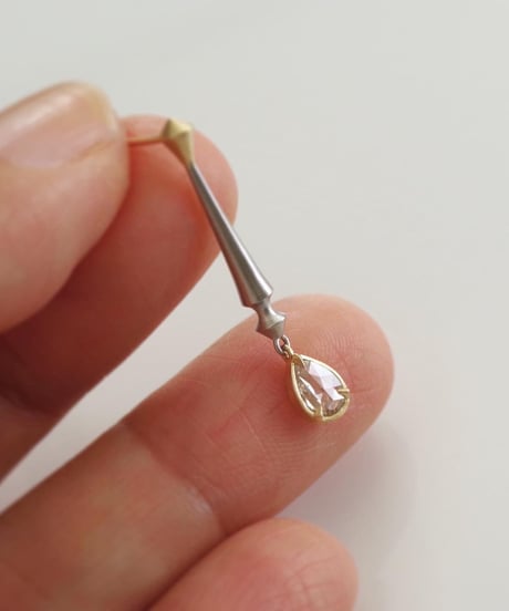 One of a kind / Rose cut diamond  earrings - ＜K18YG / Pt900＞SP398CPTYG