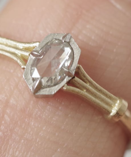 One of a kind / Rosecut diamond Ring ＜K18YG, PT950＞ - RR162C